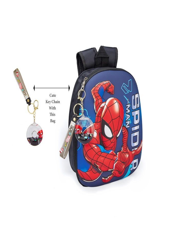 شيري بوكس حقيبة ظهر للأطفال من CherryBox بطبعة كرتونية - حقيبة للمدرسة، منطقة اللعب، ورياض الأطفال، حقيبة نزهة صغيرة للأولاد والبنات، حقائب صغيرة خفيفة الوزن للأطفال (أحمر وأزرق) مع سلسلة مفاتيح لطيفة - Image 3